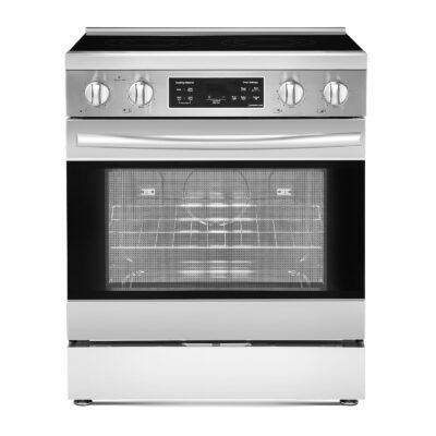 30 In Electric Range Oven 4.8 Cu. Ft. 4 Cooktop Burners Stainless Steel Body