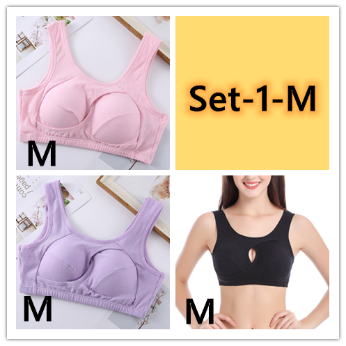 Plus Size Women Bra Ladies Cotton Quake-Proof Underwear Sleep Tops No Buckles Non Wire Lingerie With Removable Padded - Image 23