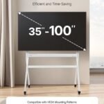 Rolling TV Stand, Mobile TV Cart For 35-100 Inch LED/LCD/OLED Flat/Curved TVs, Portable Monitor Stand With Wheels Hold Up To 198 Lbs For Living Room, Bedroom, Office, Outdoor, Max VESA 800x600mm