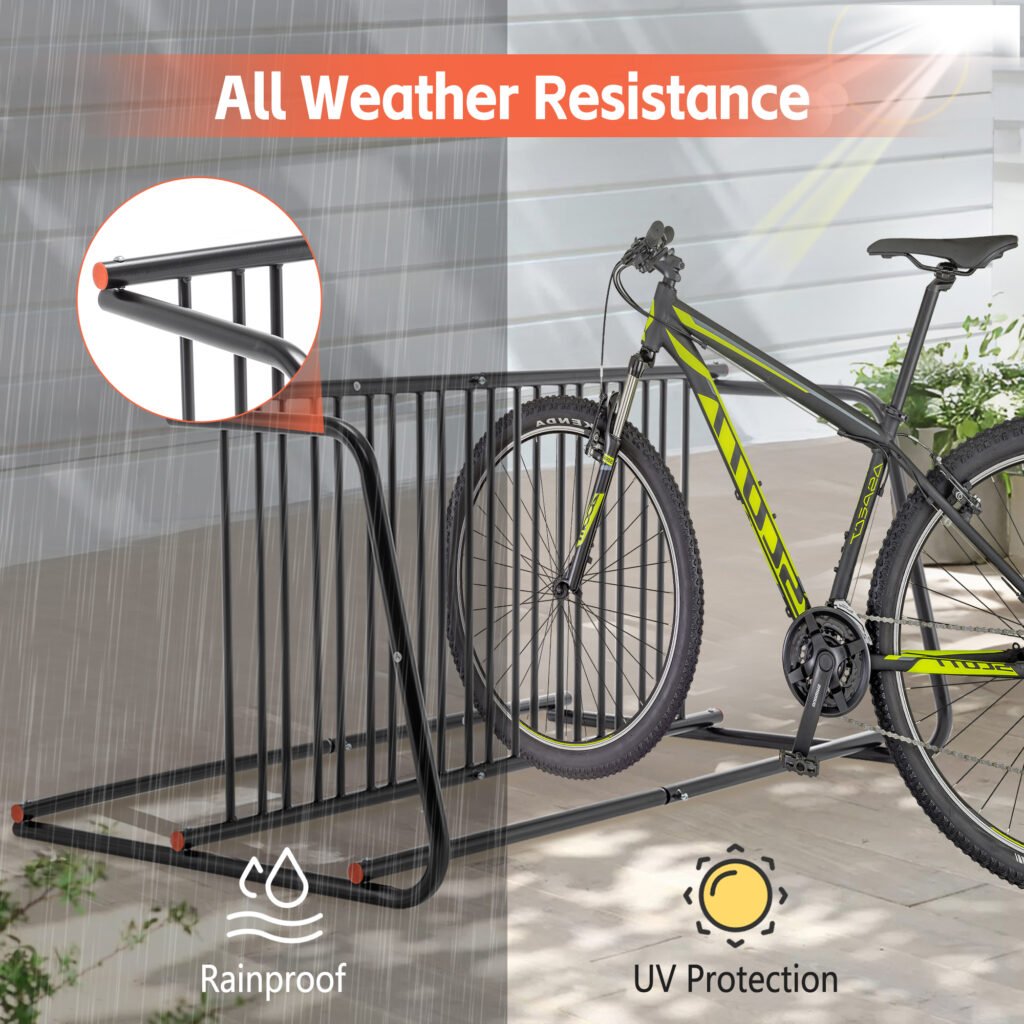 10-Bike Heavy-Duty Outdoor Bike Rack - Double-Sided Steel Storage Stand For Garages, Yards & Shops - Easy Assembly —