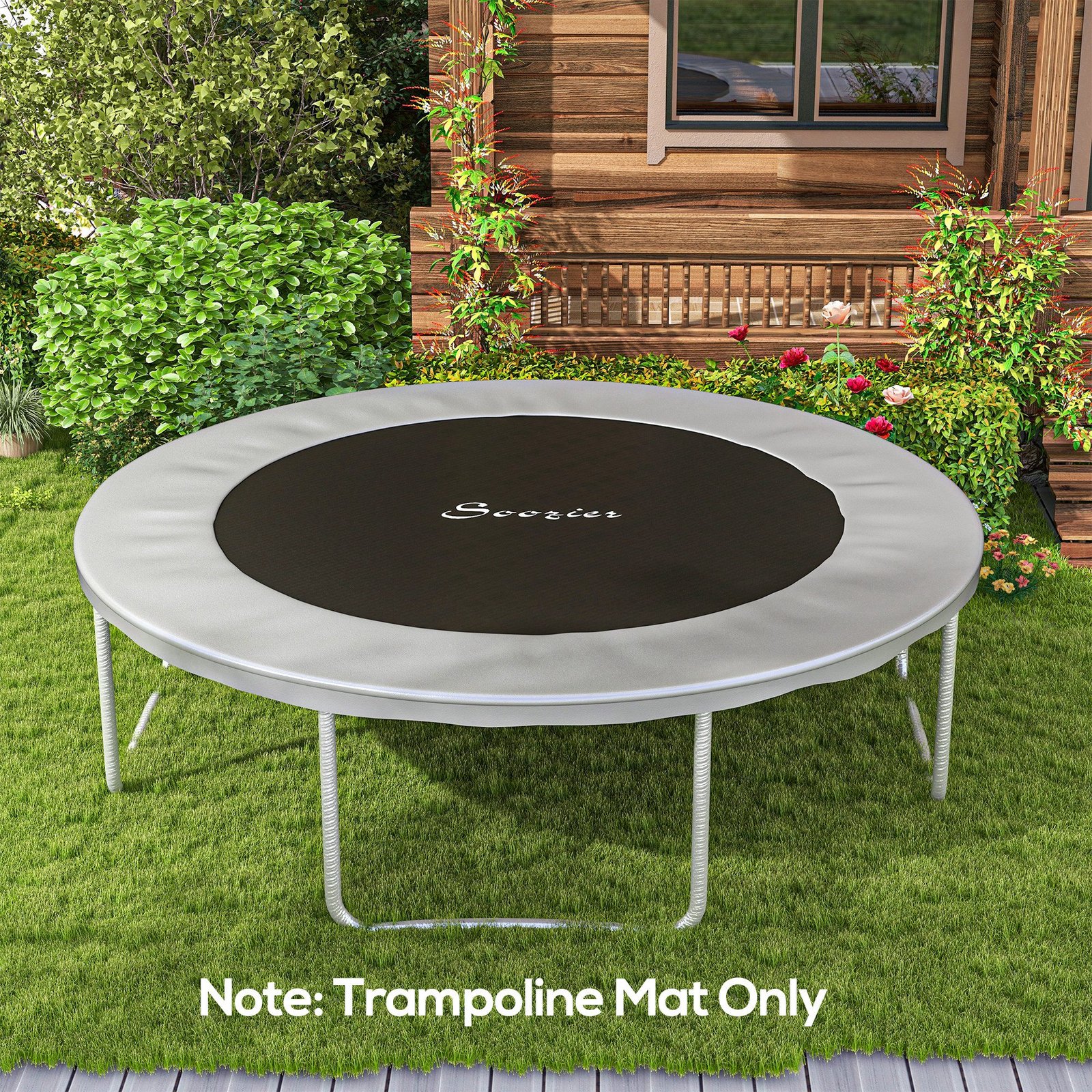 Trampoline Replacement Mat, Fits 12' Trampoline W/ 72 V-Hooks & 5.5" Springs (Spring & Frame Not Included), Green