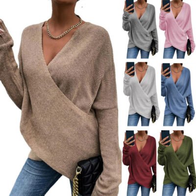 New Cross Loose Outer Wear Women's Knitted Sweater
