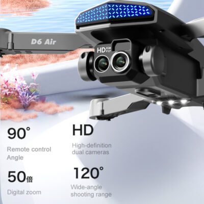 D6 Air Drone For Beginners 540 Degree  Intelligent Obstacle Avoidance Dual HD Cameras With Beauty Filter Easy Control Foldable Drone For Indoor Outdoor Flight
