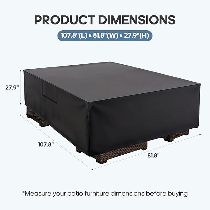 Heavy-duty Rectangular Courtyard Furniture Covers - 600D Waterproof Outdoor Dining Table And Chair Covers - Image 2