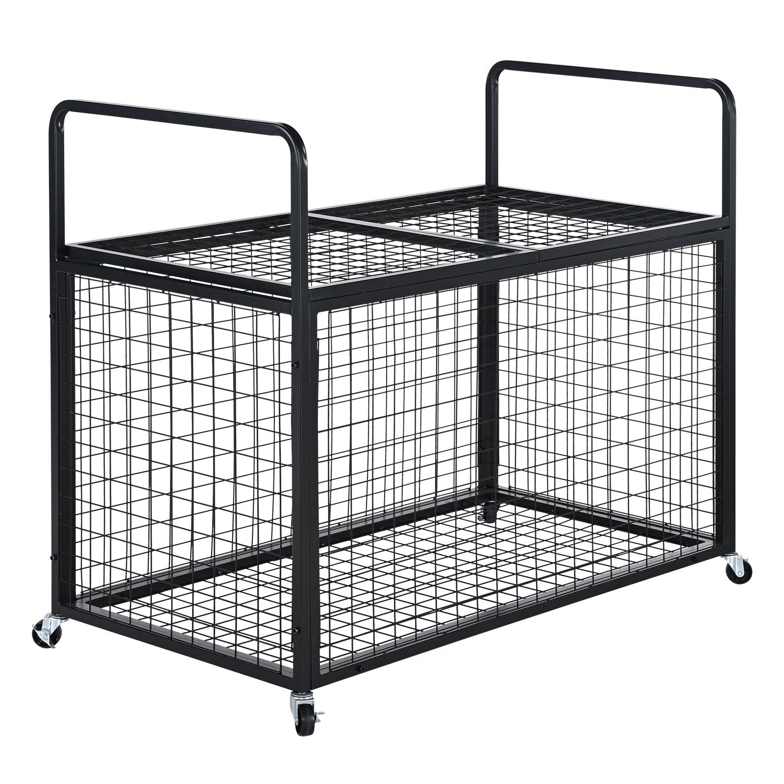 Rolling Sports Ball Storage Cart, Lockable Basketball Cage With Double Lids, Sport Equipment Holder Organizer For Indoor Outdoor, Steel Storage Rack For Garages, Playgroup, Gym And Schools - Image 2