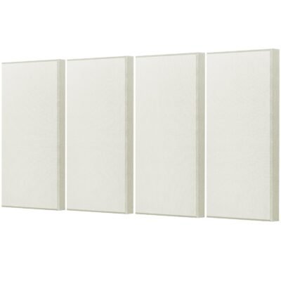 4 PCS Acoustic Panels, 2 Inch Thick 23.6 X 11.8 Inch Fiberglass Sound Absorbing Panels, Self-adhesive Soundproof Wall Boards, For Studios, Office, Home Theater,Meeting Room, Beige