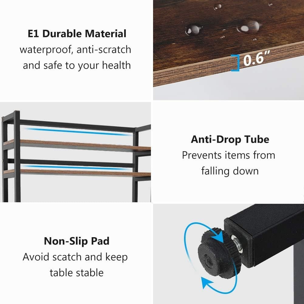 Industrial 5-Tier Kitchen Bakers Rack Free Standing Rustic Brown - Image 2