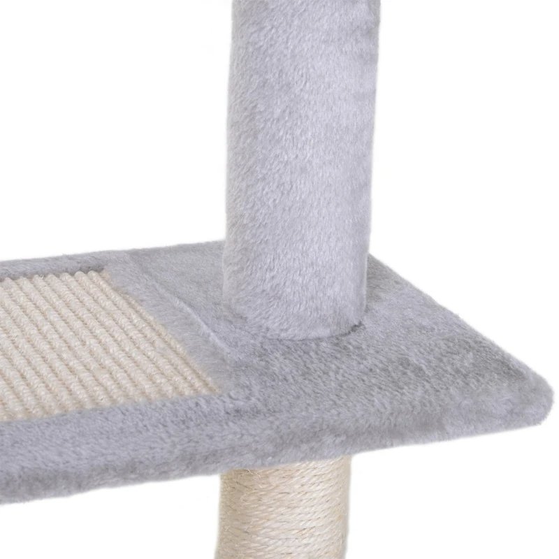 5-Level Revolving Stair Cat Tree Scratcher Climbing Activity Tower With Play Center And Resting Perch - Gray - Image 7