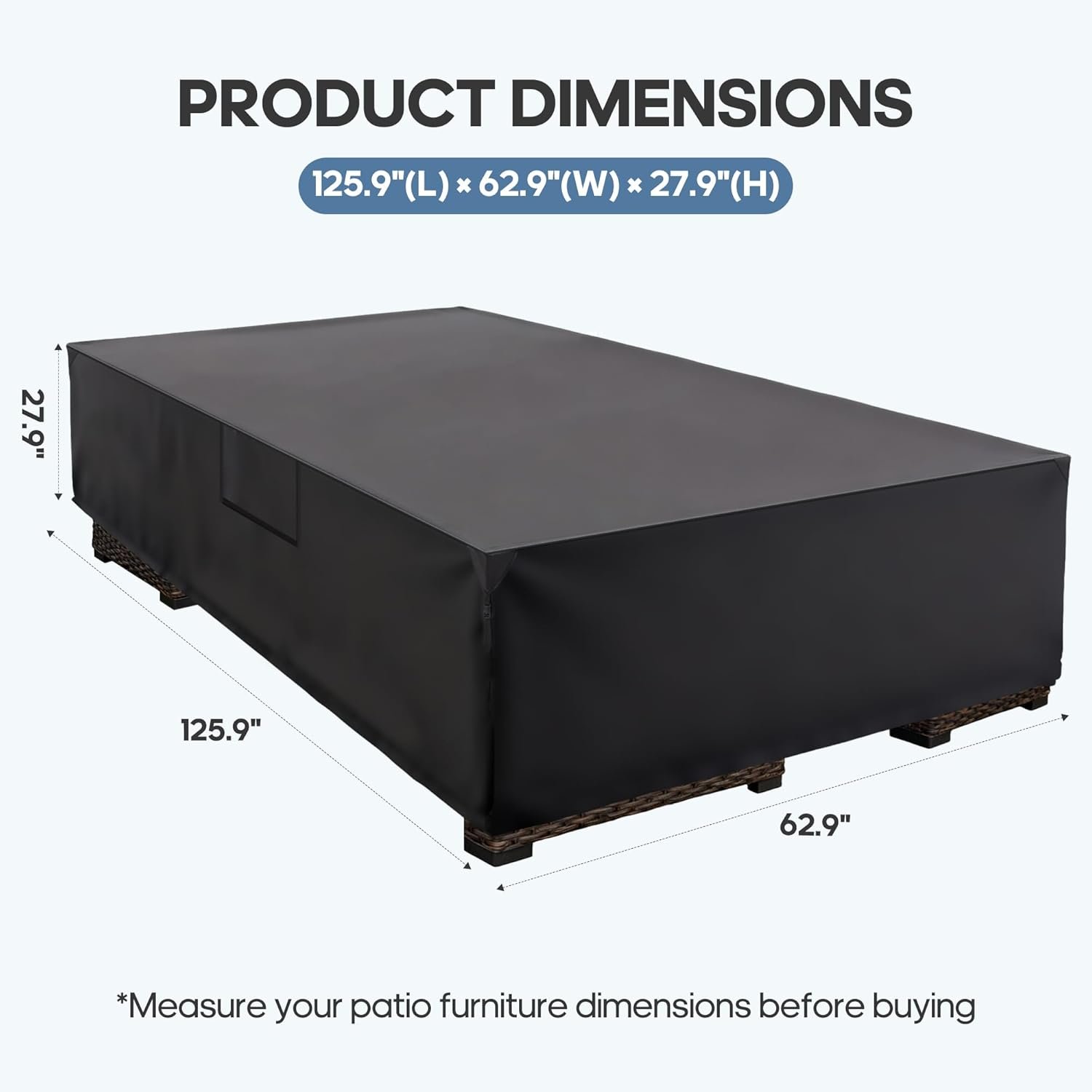 Heavy-duty Rectangular Courtyard Furniture Covers - 600D Waterproof Outdoor Dining Table And Chair Covers - Image 4