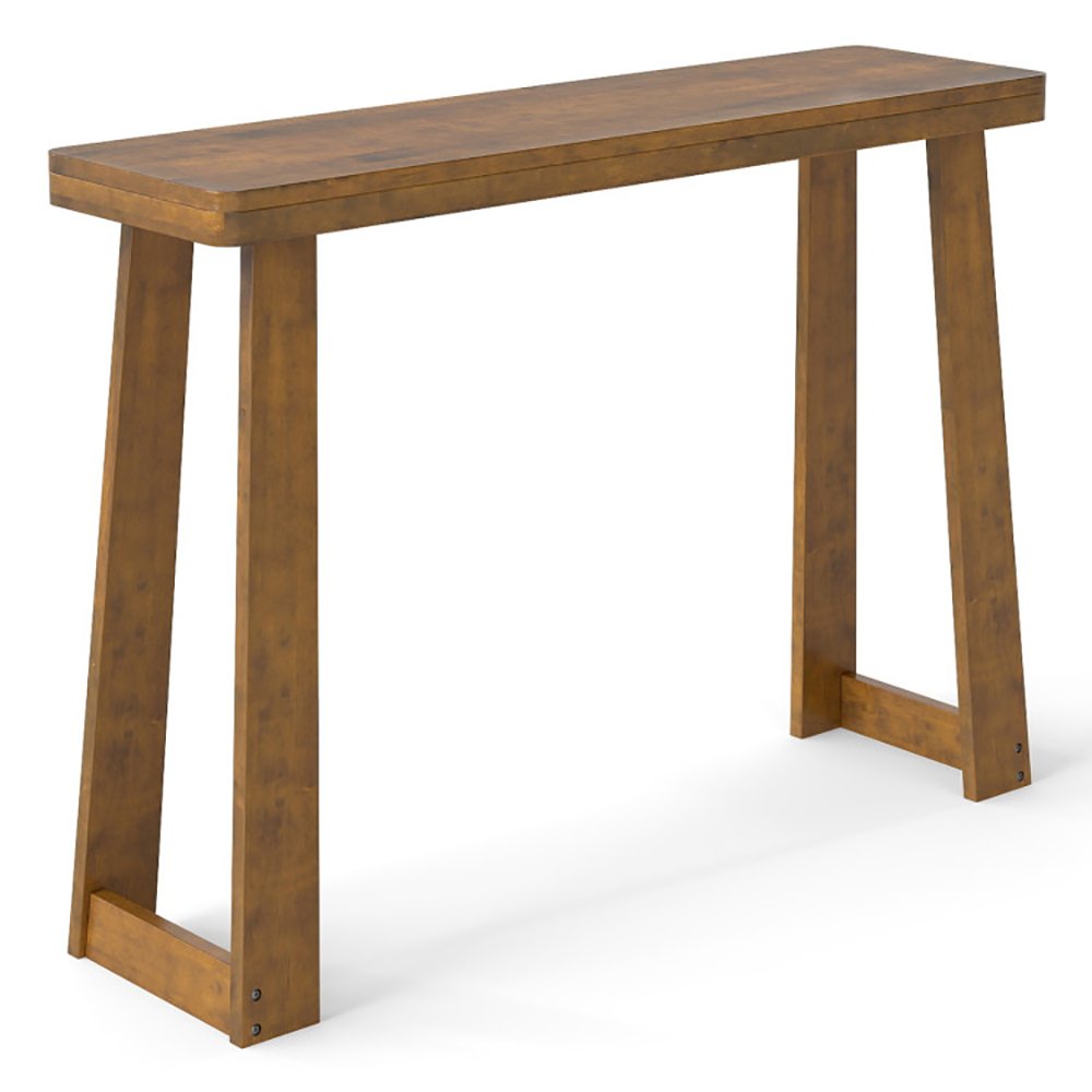 Solid Rubber Wood Console Table 43 Inch Narrow Entryway Table With Thick Table Top And Stable Base For Entryway, Hallway, Living Room And Bedroom - Image 4