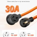 10 Ft Dryer Extension Cord 3-Prong NEMA 10-30P To 10-30R Dryer Cord 30A