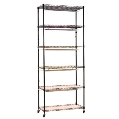 Plant Shelf With Grow Light, 6-Tier Indoor Plant Stand, 71in Tall Plants Display Rack With Wheels & 4/9/14H Timer, 150W 3-Color Full Spectrum Grow Lights, Flower Pot Holder For Seed Starting
