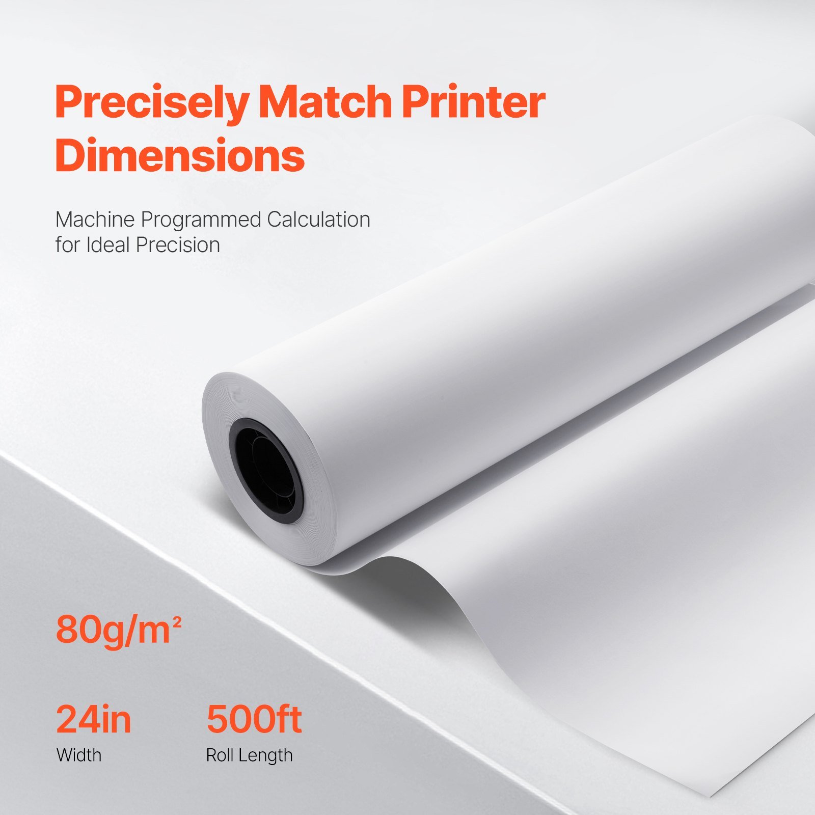 Wide Format Paper, 24 In X 500 Ft Plotter Paper, 2 Rolls CAD Bond Rolls With 3 In Core, 20 LB Bond Paper Rolls, Idea For CAD Drawings, Engineering Plans, GIS Maps & Architectural Designs - Image 3