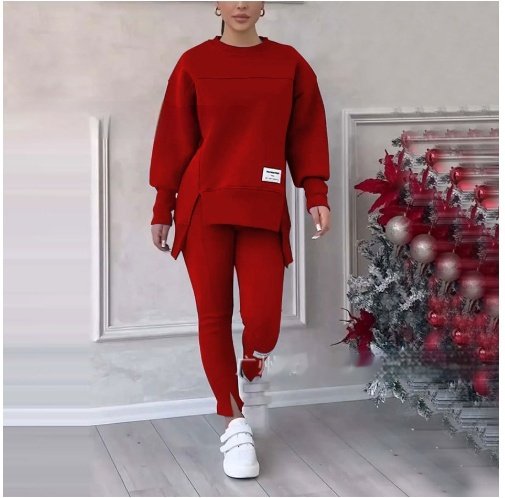 Women's Long-sleeved Printed Sweater Leggings Suit - Image 10