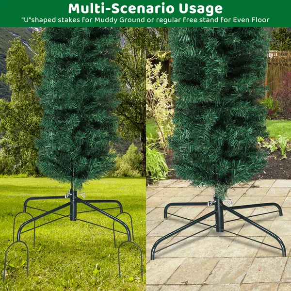 240X40X260cm 1650 Branches PVC Christmas Arch Holiday Arch Decoration Green - Image 5