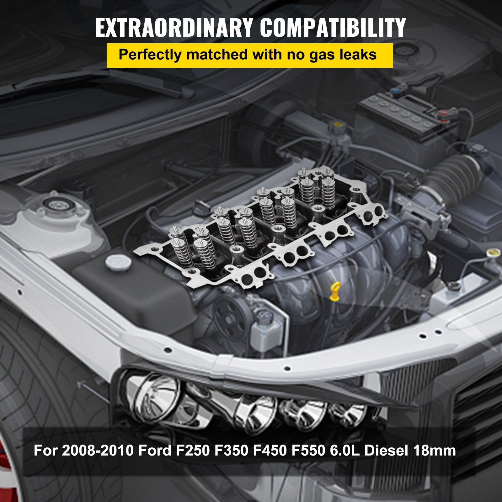 Cylinder Head Assembled, Engine Cylinder Head Assembly Replacement 6.4L, Cast Iron Cylinder Head Fit For 08-10 Ford F250 F350 F450 F550 - Image 3