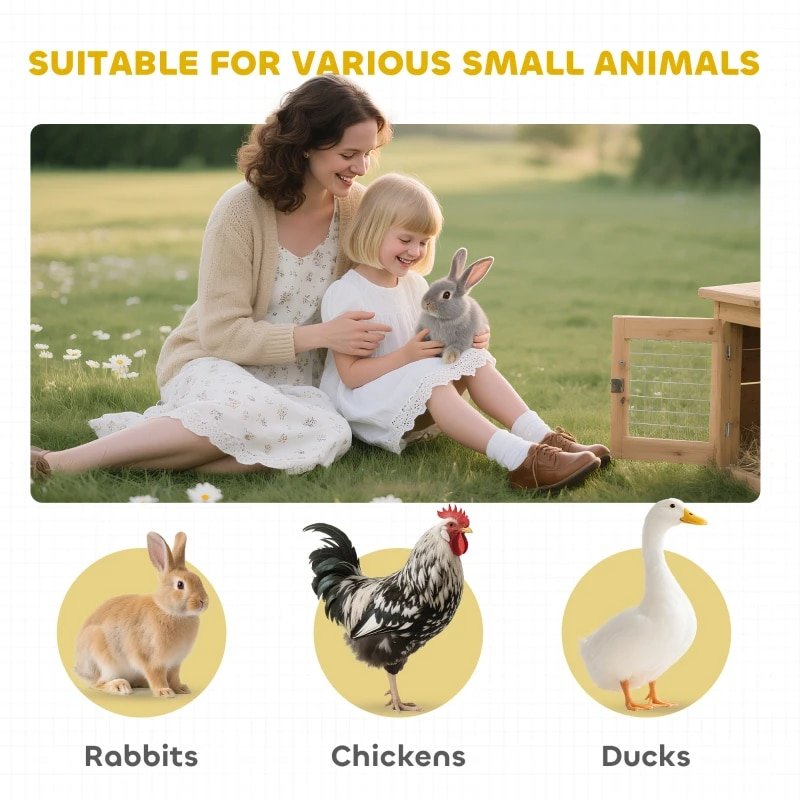 Rabbit Hutch, Waterproof Rabbit House For Small Animals, Gray - Image 7