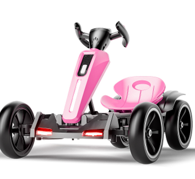 12V Electric Kids Pedal Go Kart, Folder Go Kart, Outdoor Ride On Toy With Adjustable Seat, 4 Non-Slip EVA Wheels For Boys And Girls For Age 3-6 Years Old