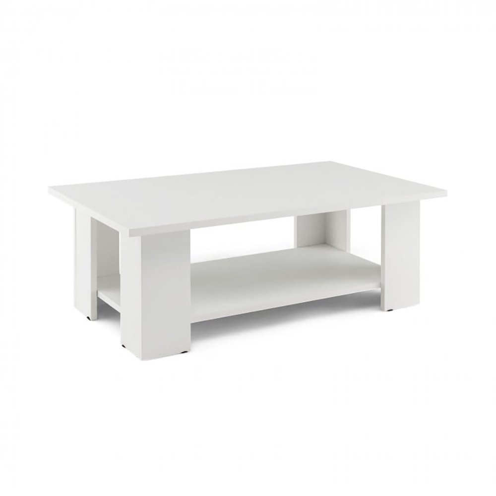 Large 41 Inch 2-tier Wooden Modern Coffee Table With Storage Shelf - Image 4