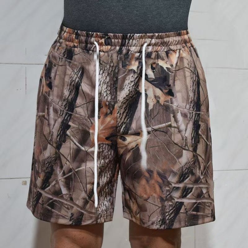 Women's Loose Casual Drawstring Branch Camouflage Printing Shorts - Image 3