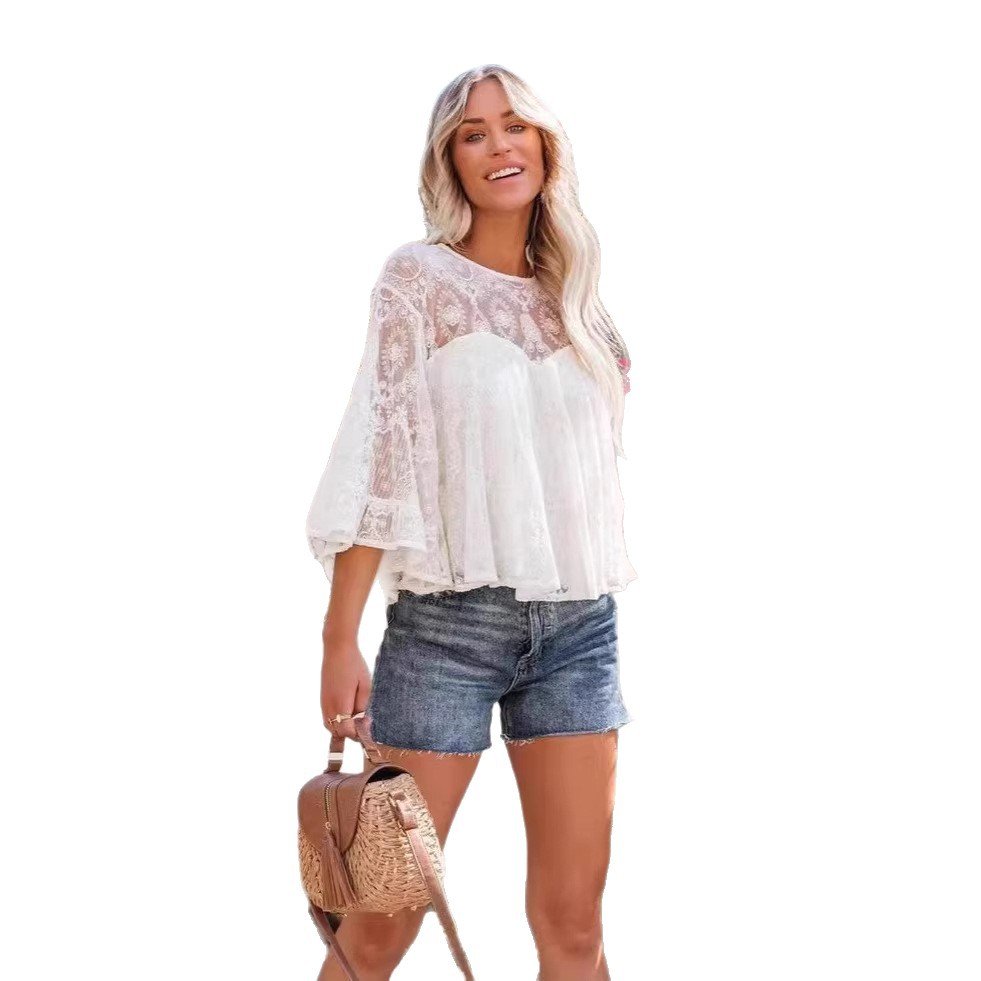 Womens French-style Soft And Elegant Versatile Top - Image 5