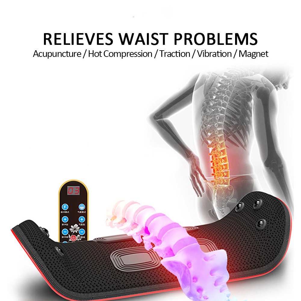 Relaxation Electric Lumbar Traction Device Waist Back Massager Vibration Massage Lumbar Spine Support Waist Relieve Fatigue