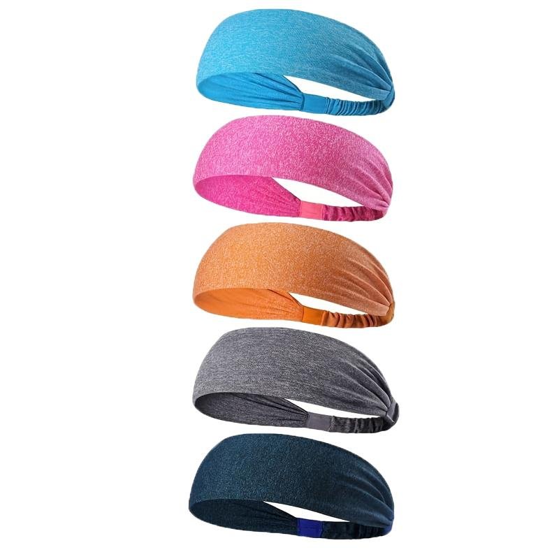 5-Piece Women's Anti-Slip Sports Sweat-Absorbing Headbands Elastic Yoga Fitness Running Headbands Unisex - Image 3