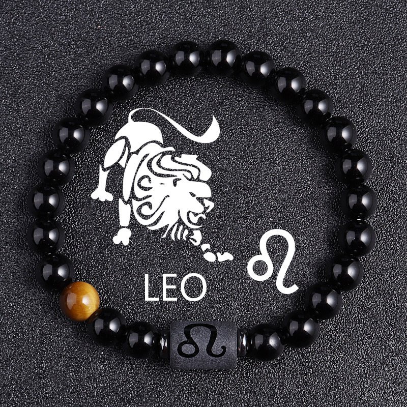 Twelve Constellation Black Glass Tiger-eye Bracelet - Image 8