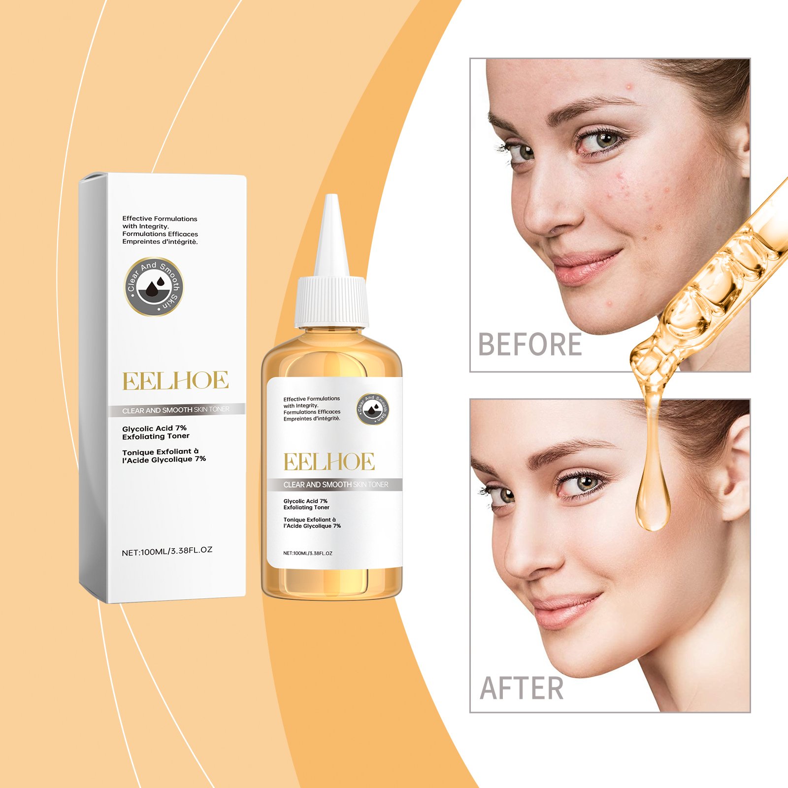 EELHOE 7% Glycolic Acid Toner, Facial Repair Skin Lightening Skin Firming, Moisturizing And Delicate - Image 2