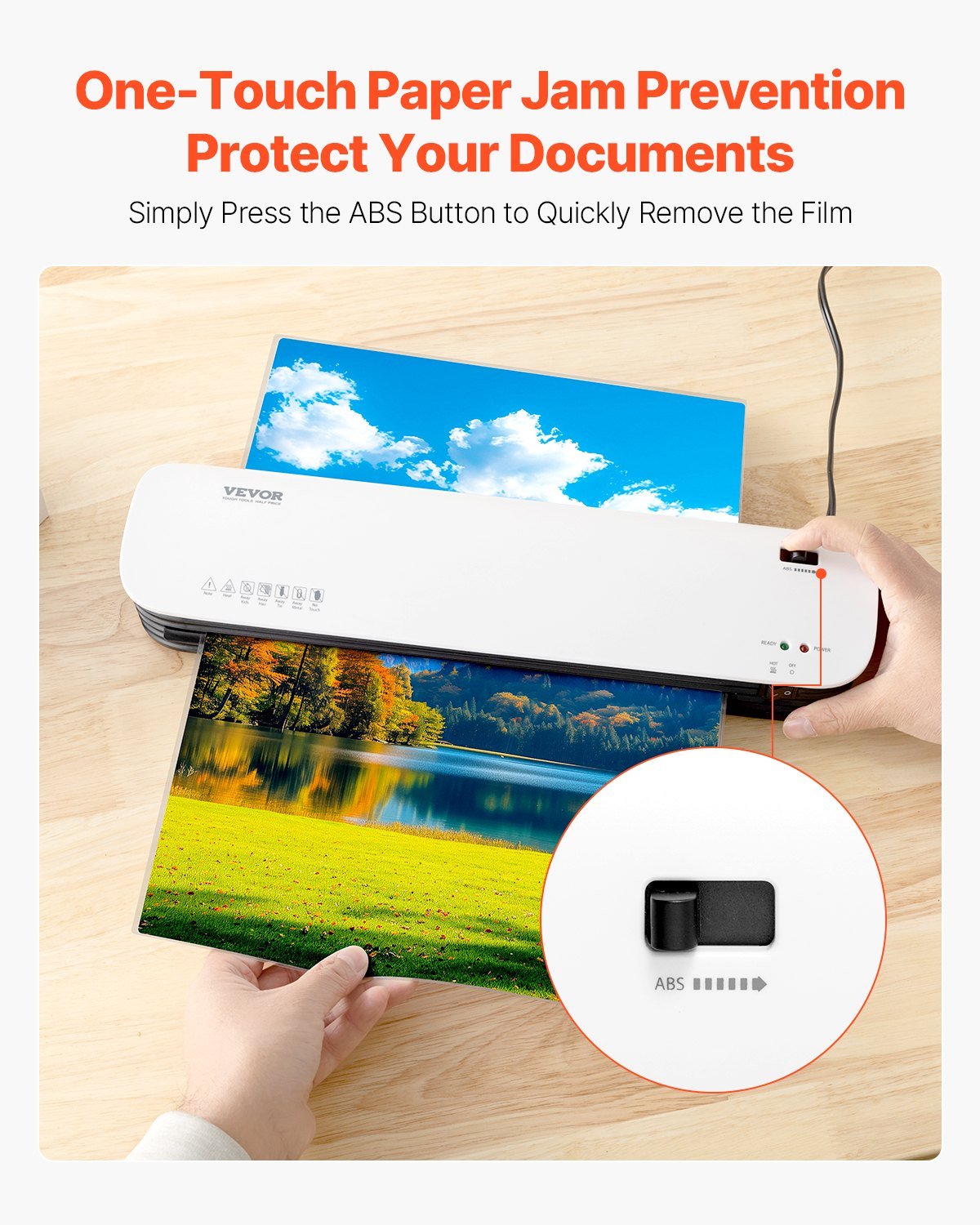Laminator Machine, Thermal Laminator For Max A3 Paper Size, 2-3 Min Quick Warm Portable Laminator, 3-5 Mil Thickness, Ideal For Home, Office, Business, Or School Supplies, White + Black - Image 5