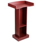 Podium Stand 41 In Elegant Wooden Lectern With Storage Shelf Classroom Church
