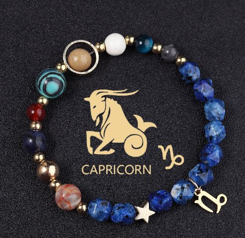 Twelve Constellations Bracelets Natural Stone Cut Surface Hemp Stone Eight Planets - Image 7