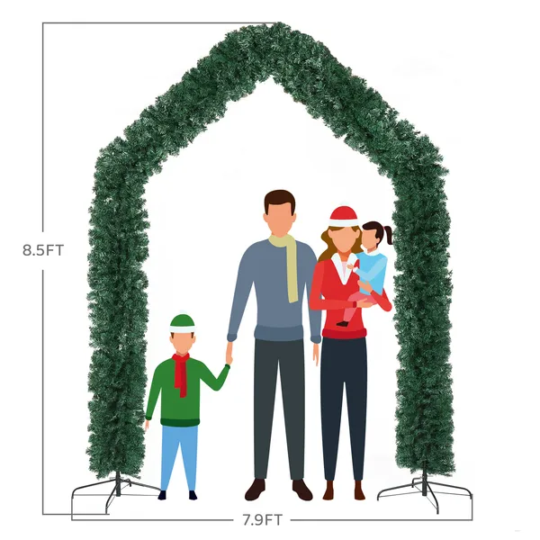 240X40X260cm 1650 Branches PVC Christmas Arch Holiday Arch Decoration Green - Image 3