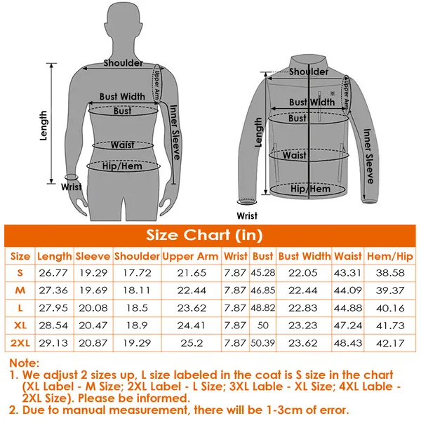 Heated Jacket Electric Heating Coat Lightweight Winter Hooded Jacket With 3-Level Heating Modes 8 Heating Zones Detachable Zipper Hood - Image 2