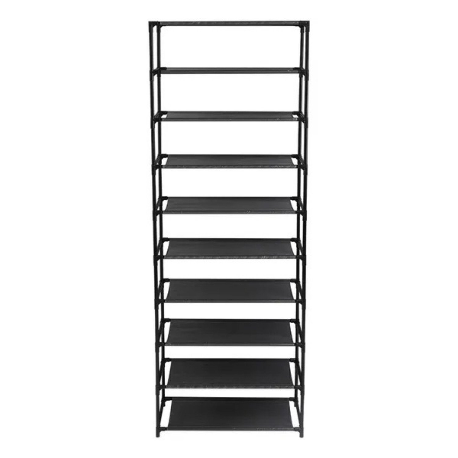 10 Tier Stackable Shoe Rack Storage Shelves - Stainless Steel Frame Holds 50 Pairs Of Shoes - Image 3