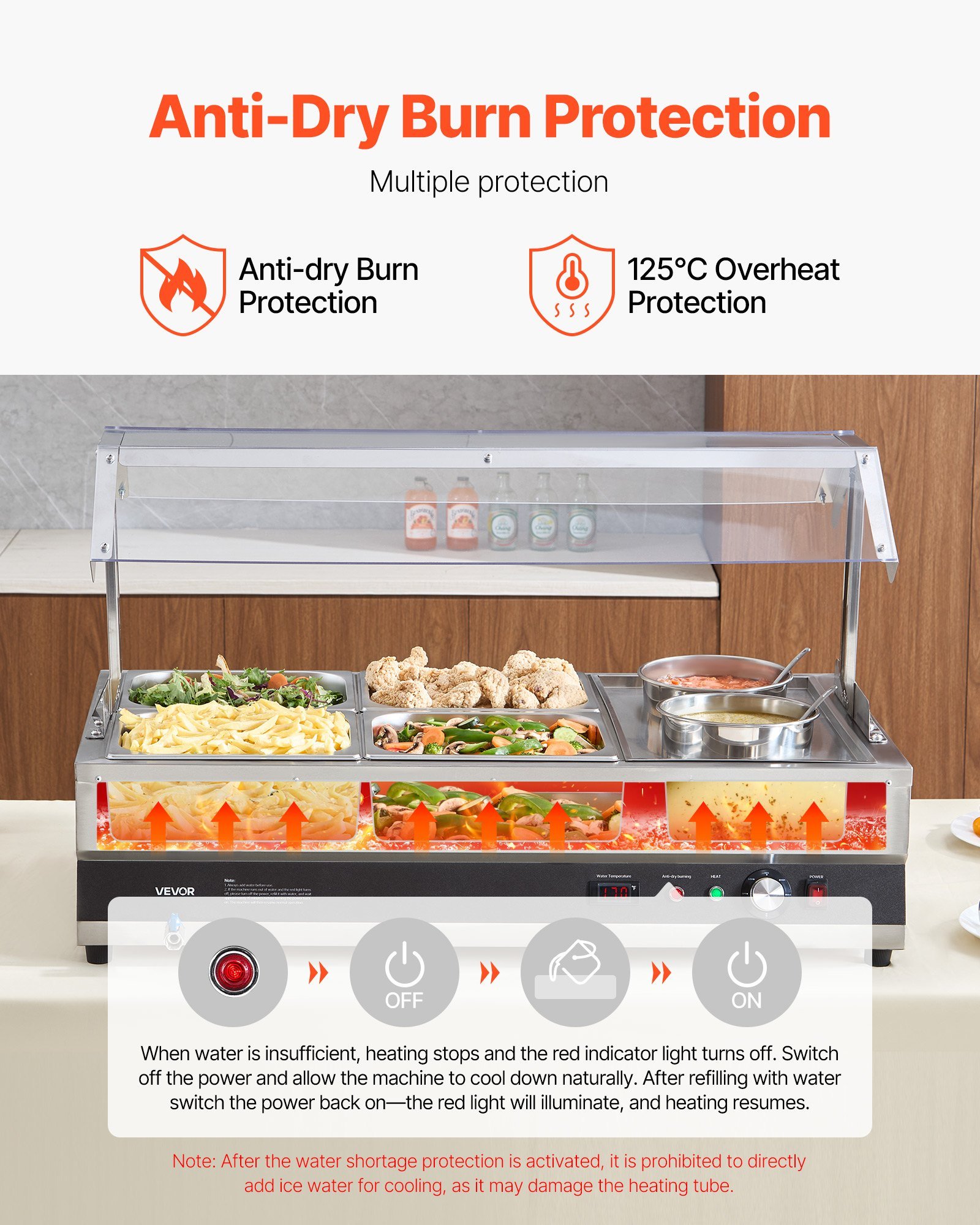 Commercial Soup Warmer Soup Station With Cover 2-Pot & 4-Pan Soup Kettle - Image 5