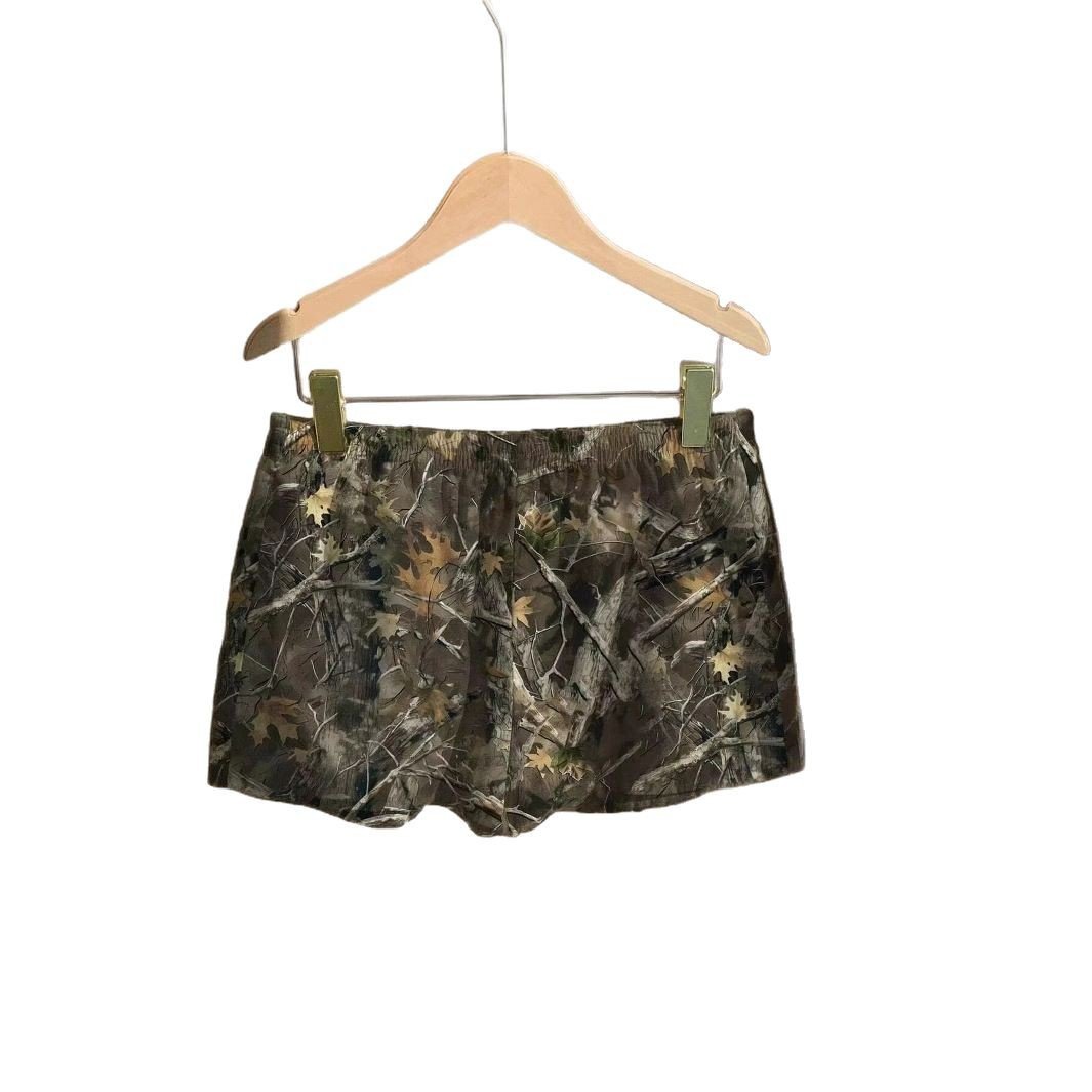 Women's Loose Casual Drawstring Branch Camouflage Printing Shorts - Image 5