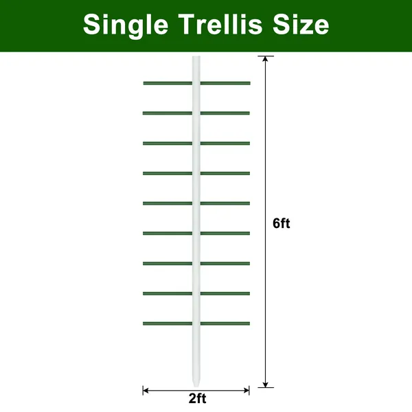 6ft*2ft 2PC White Round Tube Climbing Trellis, Stylish, Simple, Durable, And Creates A Beautiful Space Filled With Greenery. - Image 2