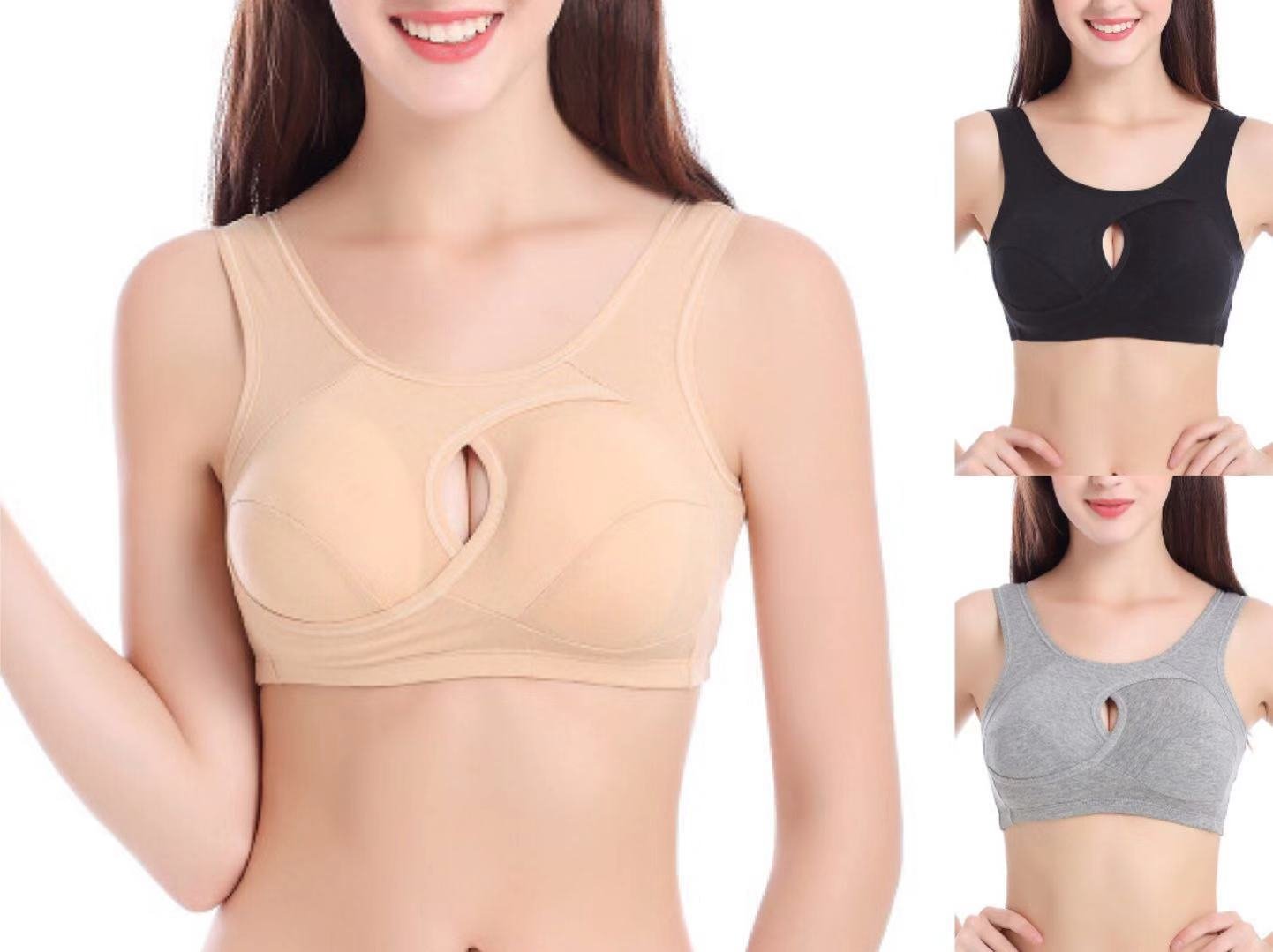 Plus Size Women Bra Ladies Cotton Quake-Proof Underwear Sleep Tops No Buckles Non Wire Lingerie With Removable Padded - Image 9