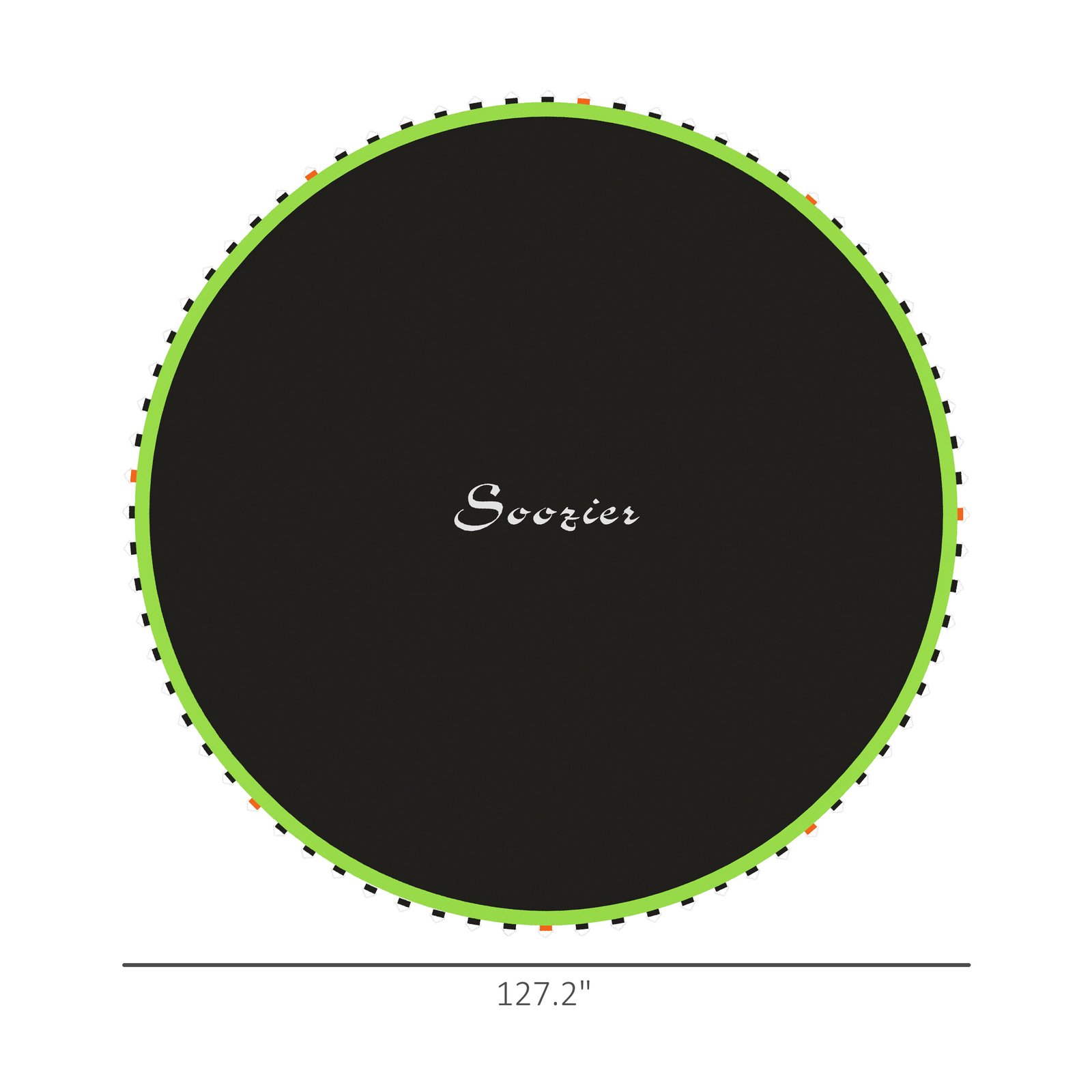 Trampoline Replacement Mat, Fits 12' Trampoline W/ 72 V-Hooks & 5.5" Springs (Spring & Frame Not Included), Green - Image 2