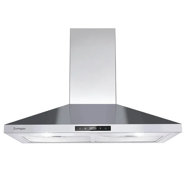 30 Inch Range Hood Wall Mounted 450 CFM Touch Panel Kitchen Stainless Steel Vented - Image 2