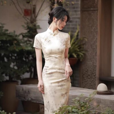 French-style Cheongsam Vintage Chinese-style Dress