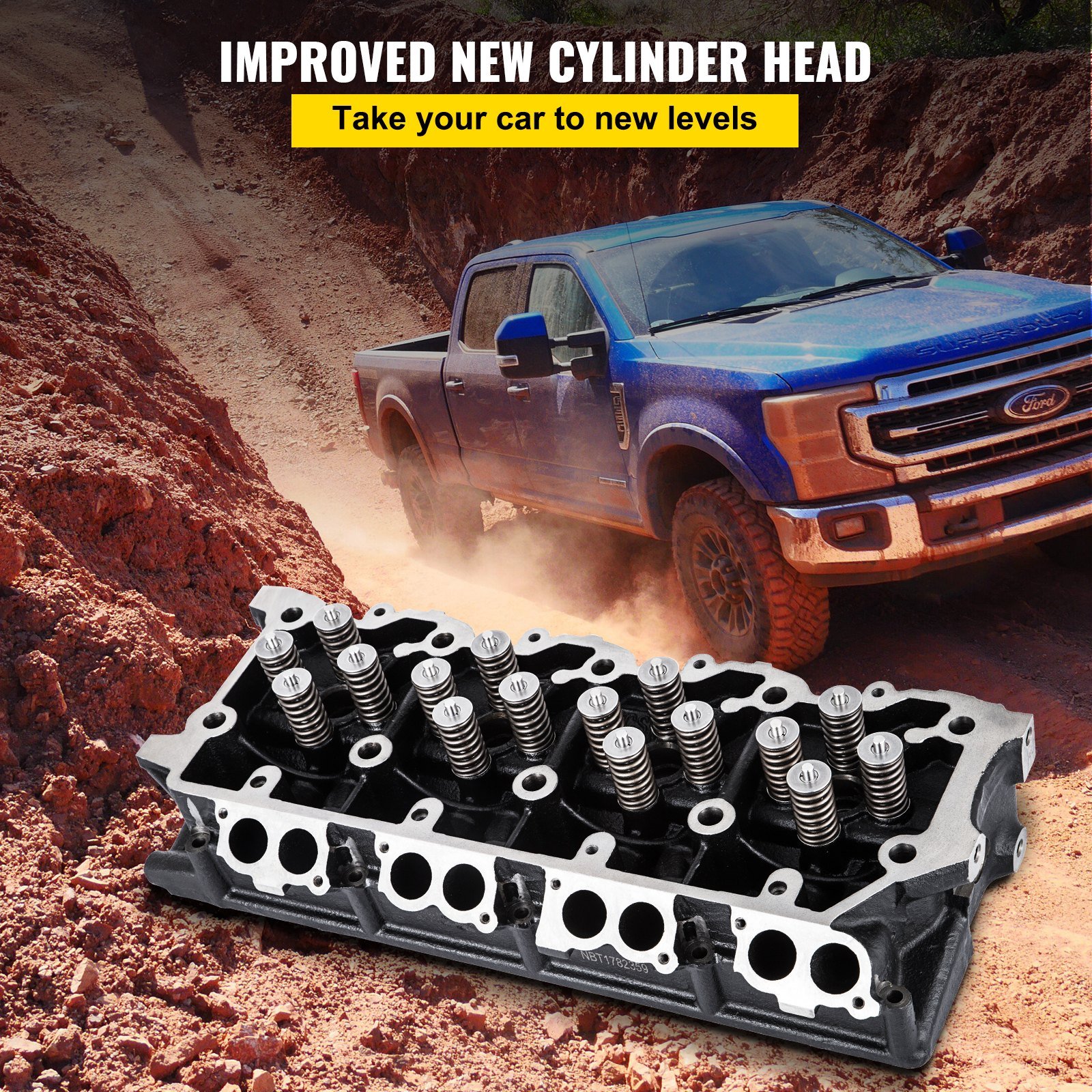 Cylinder Head Assembled, Engine Cylinder Head Assembly Replacement 6.4L, Cast Iron Cylinder Head Fit For 08-10 Ford F250 F350 F450 F550 - Image 2