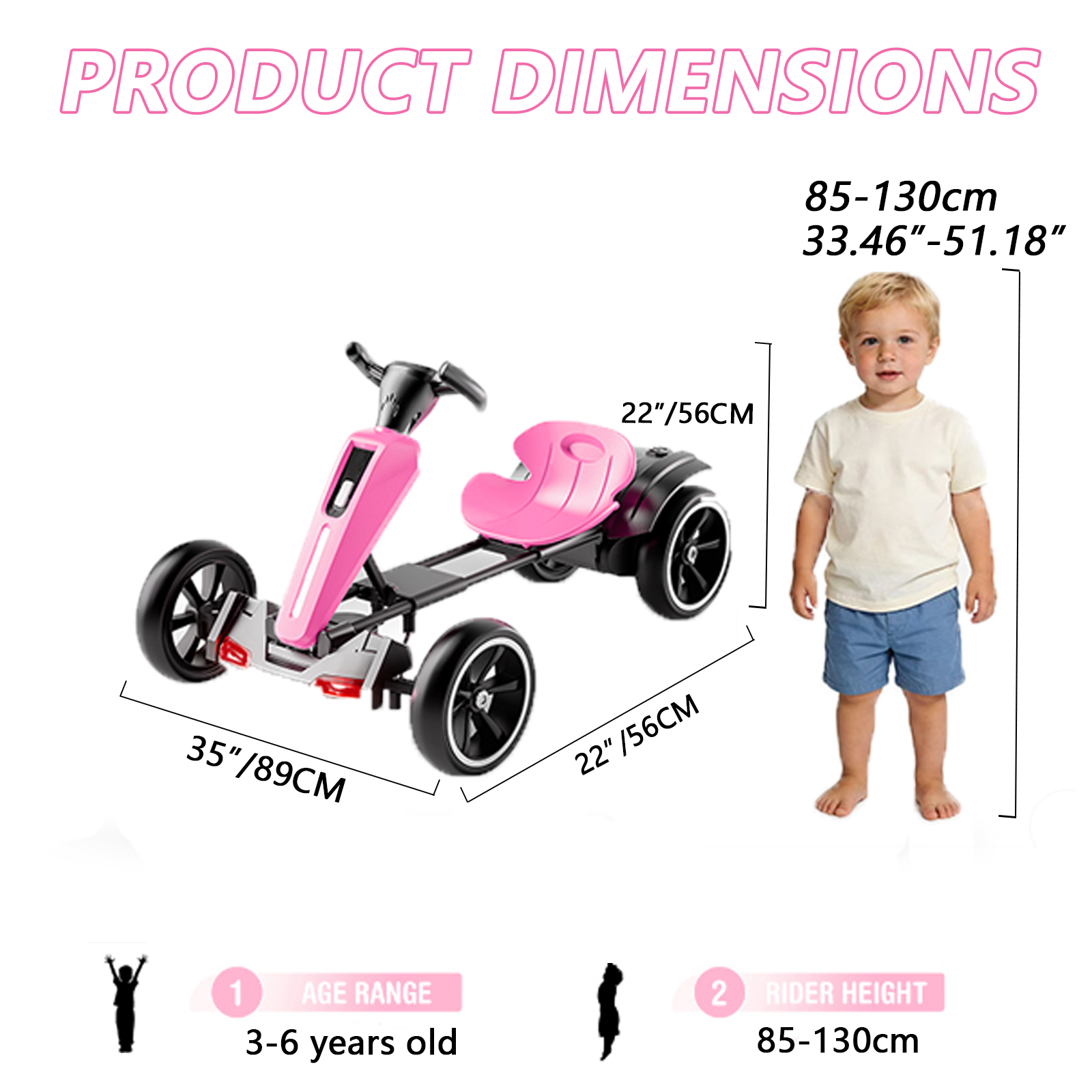 12V Electric Kids Pedal Go Kart, Folder Go Kart, Outdoor Ride On Toy With Adjustable Seat, 4 Non-Slip EVA Wheels For Boys And Girls For Age 3-6 Years Old - Image 12