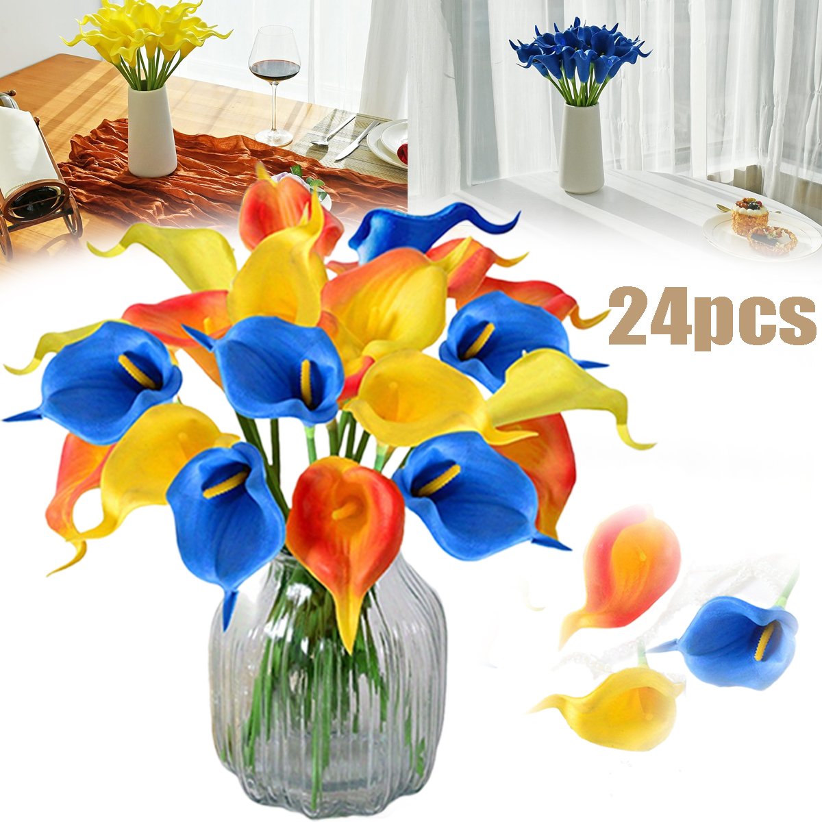 24Pcs Artificial Flowers - Image 5