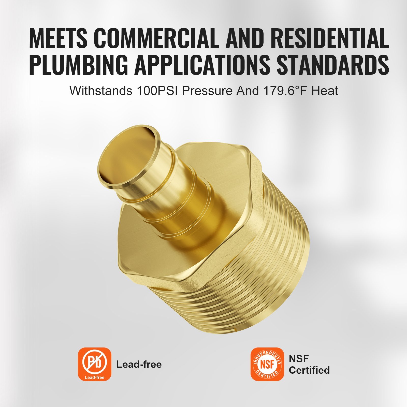 Pipe Fittings, 1/2" 25PCS Brass Pipe Fittings, Clamp-style 1/2 NPT External Thread Pipe Connector Brass Air Fittings, Plumbing Fittings NPT Adapter For Heating/Shower Systems, Water Pipes - Image 5