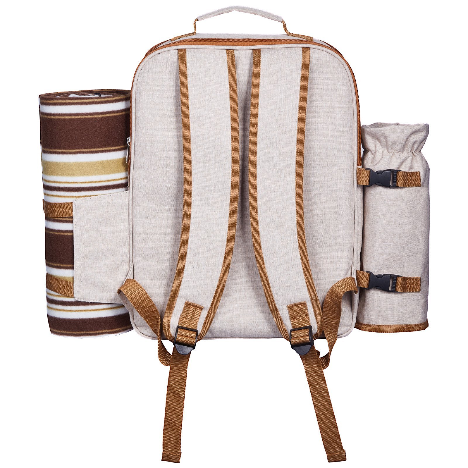 Beach Picnic Backpack Bag For 4 Person With Cooler Compartment Blanket - Image 4
