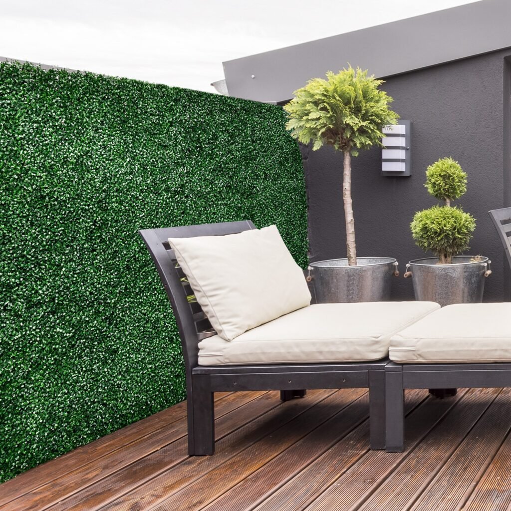 12PCs Grass Wall Panels, 20" X 20" Artificial Grass Wall Decor, Greenery Backdrop Panels Wall For Outdoor, Indoor, Garden, Fence, Backyard, Dark Green —