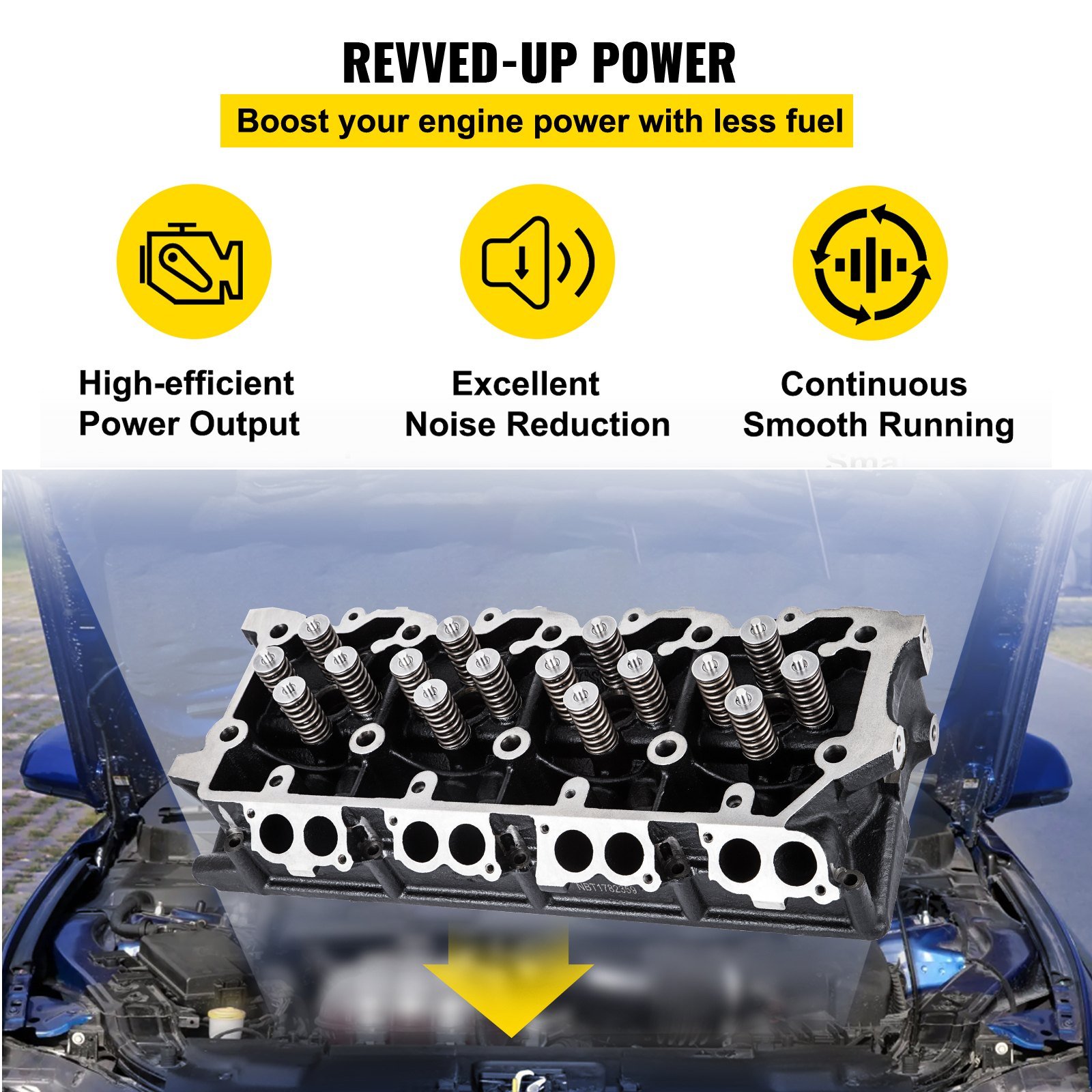 Cylinder Head Assembled, Engine Cylinder Head Assembly Replacement 6.4L, Cast Iron Cylinder Head Fit For 08-10 Ford F250 F350 F450 F550 - Image 5