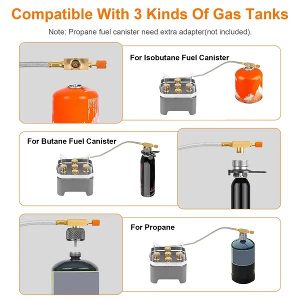 12000W Portable Camping Stove With Cassette Adapter Windproof Outdoor Backpacking Burner With Carrying Case Igniter For Outdoor Hiking Camping Picnic Backpacking - Image 10